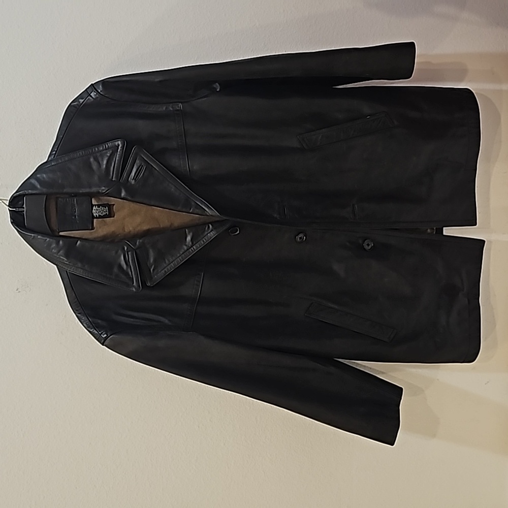 J. Crew Black/Dark Brown Leather Jacket VTG